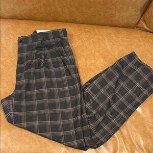 NWT | H&M Men's Plaid Brown and Tan Pants - Size 36W